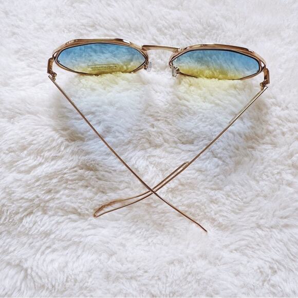 Seraphina Blue & Yellow Geometric Sunglasses - Picture 10 of 11